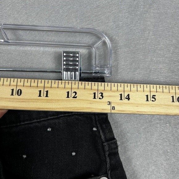 Madewell Rigid Denim A-line Skirt Size 25 Black Mini Metalic Dots Edition - Picture 9 of 12